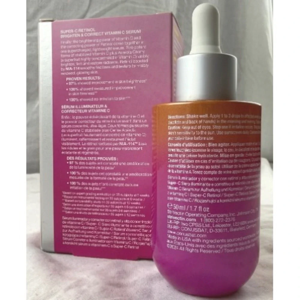 JUMBO 1.7oz StriVectin Super-C Retinol Brighten Correct Vitamin C Serum W/ Box